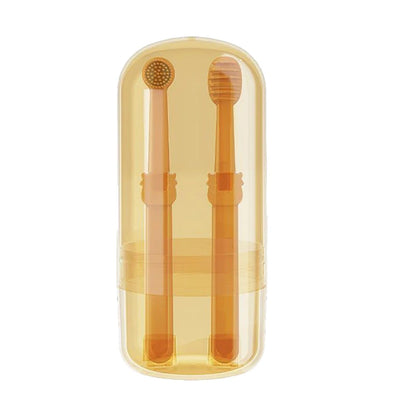 2Pcs Dog Toothbrush Plastic Pet Toothbrush with Soft Silicone Tongue Scraper Massage Multi-Angle Pets Cleaning Brush